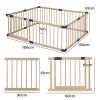 Kids Playpen Wooden Baby Safety Gate Fence Child Play Game Toy Security – 150 x 180 x 61 cm