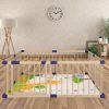 Kids Playpen Wooden Baby Safety Gate Fence Child Play Game Toy Security – 150 x 180 x 61 cm