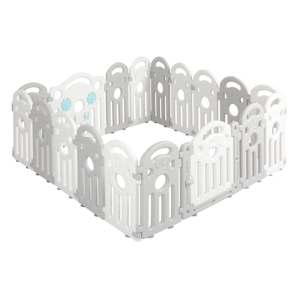 Kids Playpen Baby Safety Gate Toddler Fence Child Play Game Toy 18 Panels – Grey