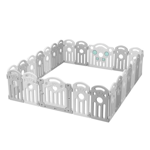 Kids Playpen Baby Safety Gate Toddler Fence Child Play Game Toy 24 Grey