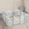 Kids Playpen Baby Safety Gate Toddler Fence Child Play Game Toy 18 Panels – Grey