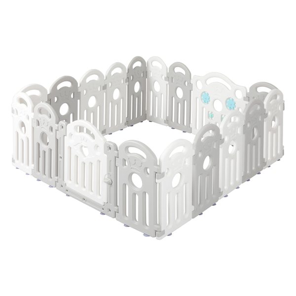 Kids Playpen Baby Safety Gate Toddler Fence Child Play Game Toy 18 Panels – Grey