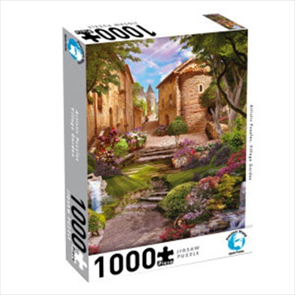 Puzzlers World – Artistic Puzzles Village Garden – 1000 Piece Jigsaw Puzzle