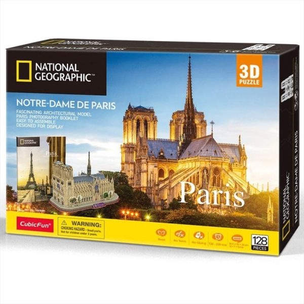 National Geographic – Paris Notre Dame 3D Puzzle – 128 Piece