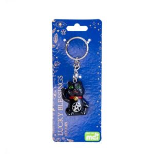 Black Cat Pentacle Keychain