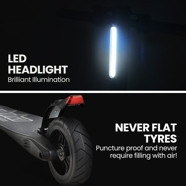 Carbon Gen III Ultra-light 300W 10Ah Electric Scooter Suspension, for Adults or Teens, Black/Red