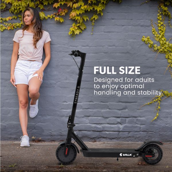 VALK 400W Electric Scooter, 37V Folding E- Scooter with Suspension, for Adults, Synergy 5 MkII Black