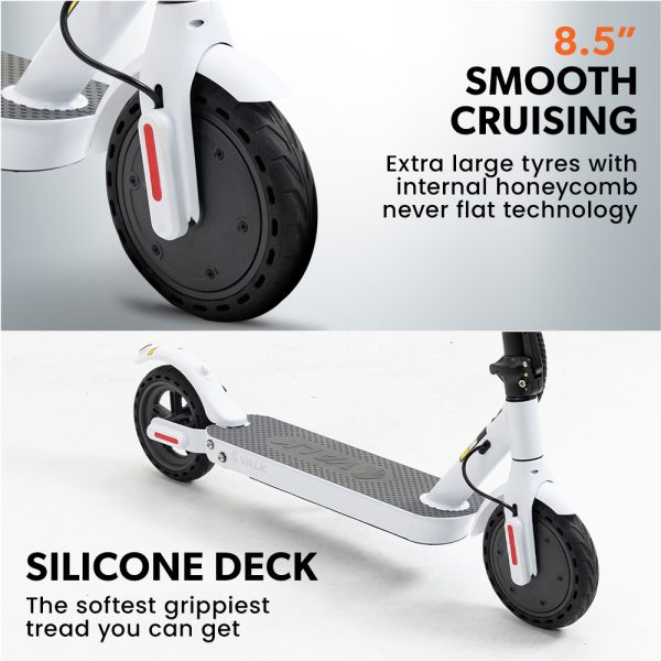 VALK 400W Electric Scooter, with Suspension for Adults Portable Folding Ride On,Synergy 5 MkII White