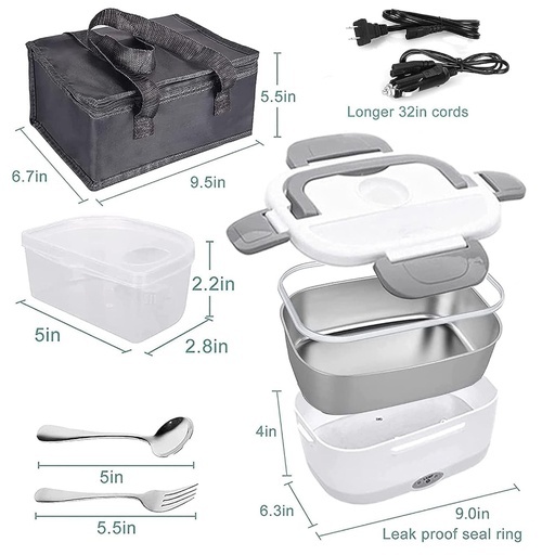 1.8L Electric Food Warmer Lunch Box with Insulated Carrying Bag GO-HLB-102-HP
