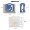 Foldable Baby Playpen with 16 Panels (White Blue)