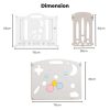 Foldable Baby Playpen with 16 Panels (White Grey)