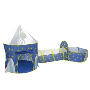 3 in 1 Sky Style Kids Play Tent with Carrying Bag – Blue and Yellow