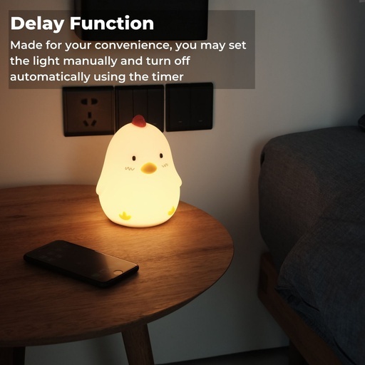 Muid Wake Up Chicken Night Lamp Alarm Clock White HM–104-MUID