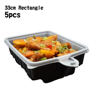 5 Pack Dalat Heating Lunch Box Container 33cm Rectangle