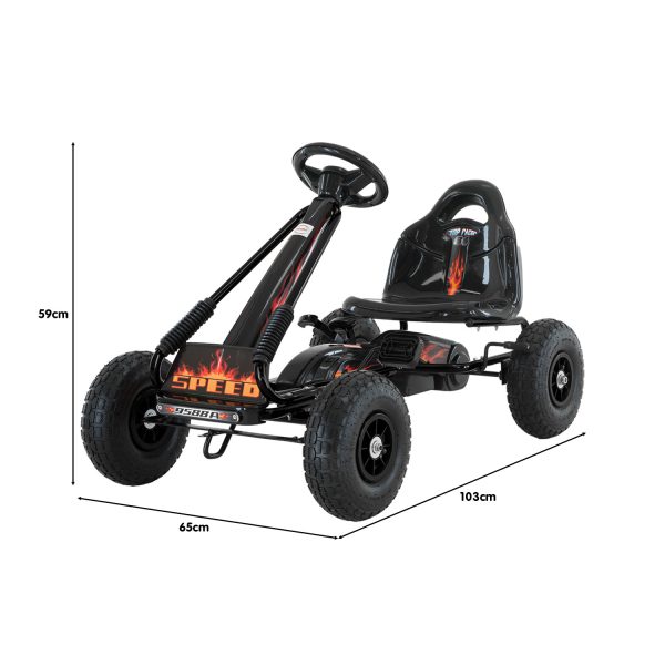 Kahuna G95 Kids Ride On Pedal-Powered Go Kart – Black