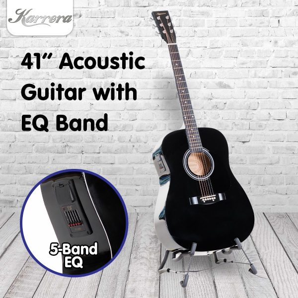 Karrera Electronic Acoustic Guitar 41in – Black