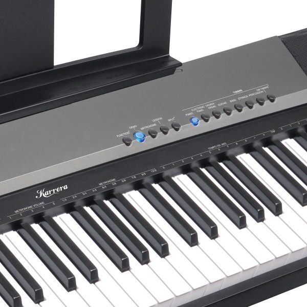 Karrera 88 Keys Electronic Keyboard Piano with Stand – Black