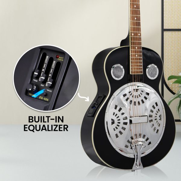 Karrera 40in Resonator Guitar – Black