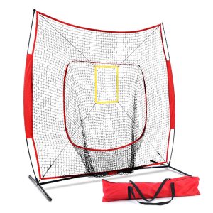 7ft Baseball Net Pitching Kit with Stand Softball Training Aid Sports