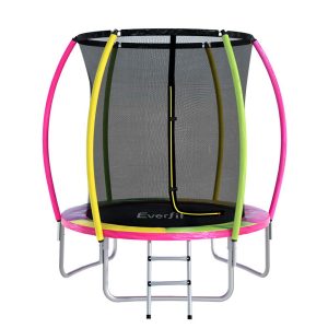 6FT Trampoline for Kids w/ Ladder Enclosure Safety Net Rebounder Colors