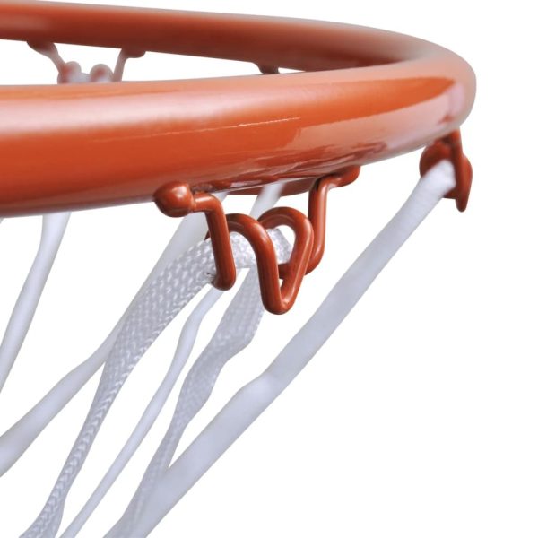 Basketball Goal Hoop Set Rim with Net – 45 cm, Orange