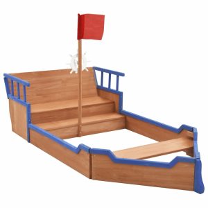 Sandbox Pirate Ship Firwood 190×94.5×101 cm