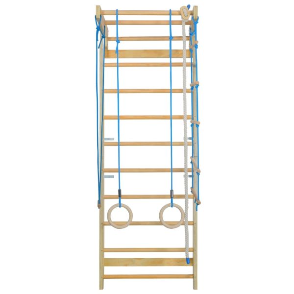 Indoor Climbing Playset with Ladders Rings Wood