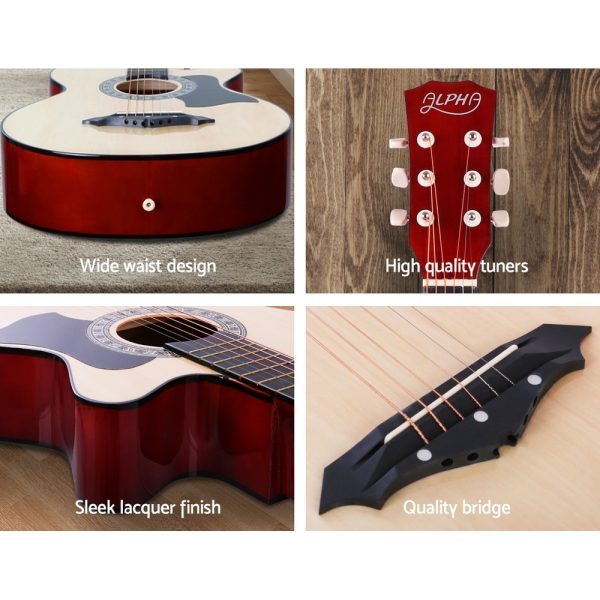 38 Inch Wooden Acoustic Guitar – 38″ Natural Set