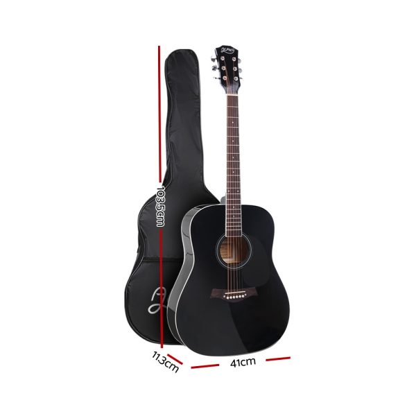 41 Inch Wooden Acoustic Guitar – 41″ Black