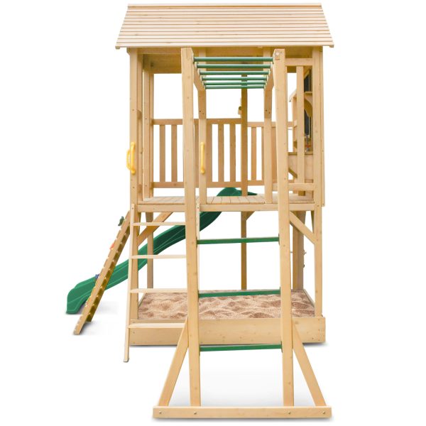 Kids Kingston Cubby House with 2.2m Slide – Green