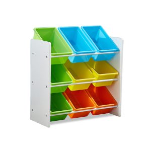 9 Bins Kids Toy Box Bookshelf Organiser Display Shelf Storage Rack Drawer