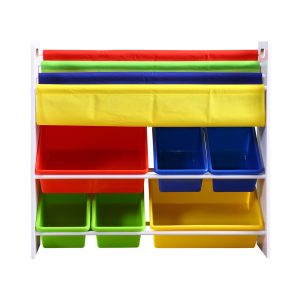 6 Bins Kids Toy Box Bookshelf Organiser Display Shelf Storage Rack Drawer