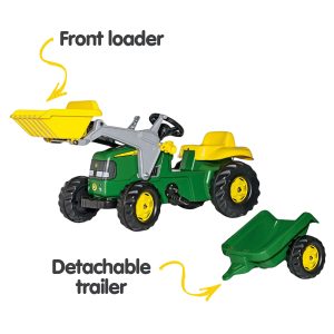 John Deere Rolly Kids RT023110 Ride on Tractor with Trailer & Loader