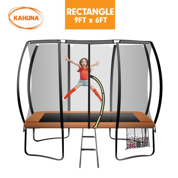 Kahuna Trampoline 6 ft x 9 ft Rectangular Outdoor – Orange