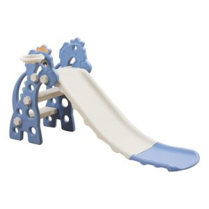 Kids Slide with Basketball Hoop (Blue Horse)