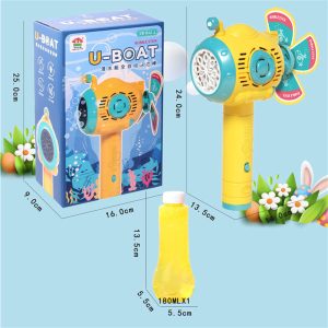 Bubblerainbow Full-Automatic Submarine Windmill Bubble Machine Children’s Hand-Held Toy