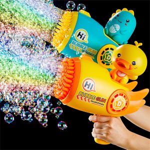 Bubblerainbow Yellow Duck 69-Hole Automatic Bubble Gun Toy Outdoor Soap Cartoon Machine