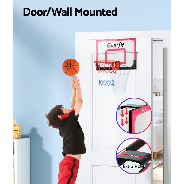 23″ Mini Basketball Hoop Backboard Door Wall Mounted Sports Kids Red