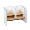 3 PC Nordic Kids Table Chair Set Beige Desk Activity Compact Children – White and Nature