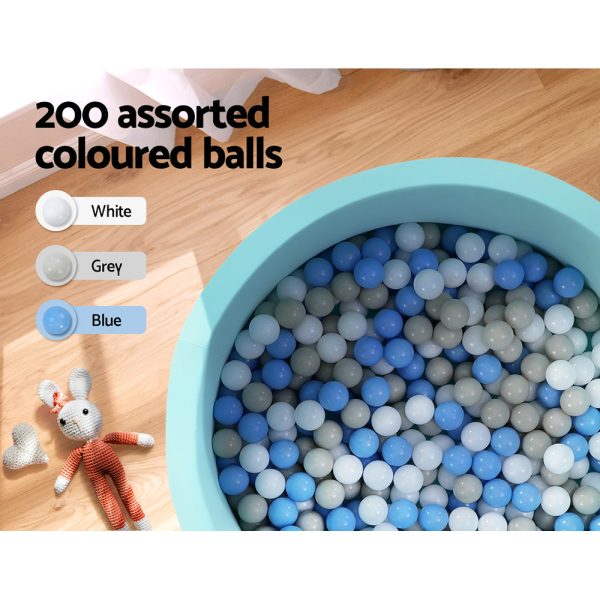 Ocean Foam Ball Pit with Balls Kids Play Pool Barrier Toys 90x30cm – Blue