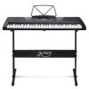 61 Keys Electronic Piano Keyboard Digital Electric w/ Stand Lighted Black