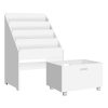 4 Tiers Kids Bookshelf Storage Organiser Children Bookcase Drawers Display