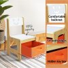 3PCS Kids Table and Chairs Set Activity Desk Chalkboard Toys Storage Box