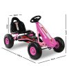 Kids Pedal Go Kart Car Ride On Toys Racing Bike Rubber Tyre Adjustable Seat – Pink