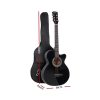 38 Inch Wooden Acoustic Guitar – 34″ Black Set