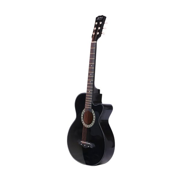38 Inch Wooden Acoustic Guitar – 34″ Black Set