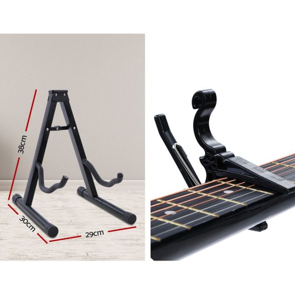 38 Inch Wooden Acoustic Guitar – 34″ Black Set