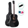 41 Inch Wooden Acoustic Guitar – 41″ Black