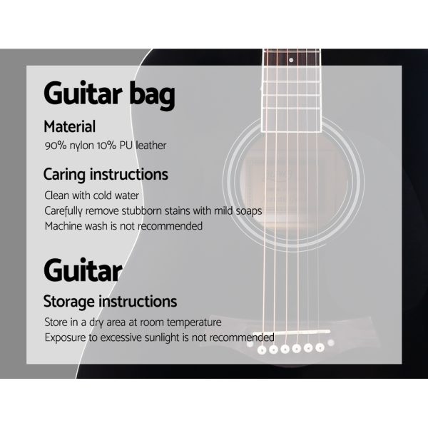 41 Inch Wooden Acoustic Guitar – 41″ Black