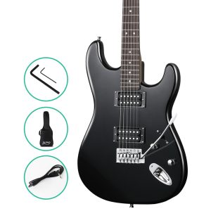 Electric Guitar Music String Instrument Rock Black Carry Bag Steel String